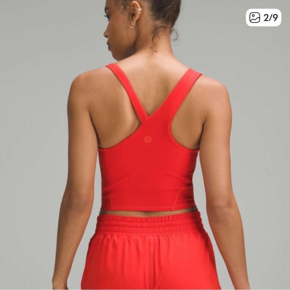 Lululemon Women's Everlux Asymmetrical Tennis Tank Top red Sz 0 - Picture 2 of 9